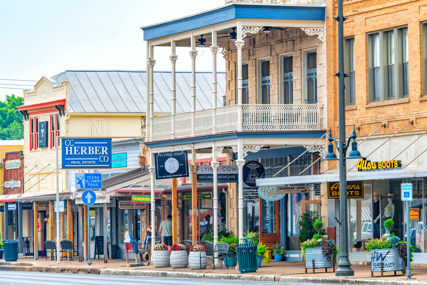 Local storefronts and small businesses along a commercial street