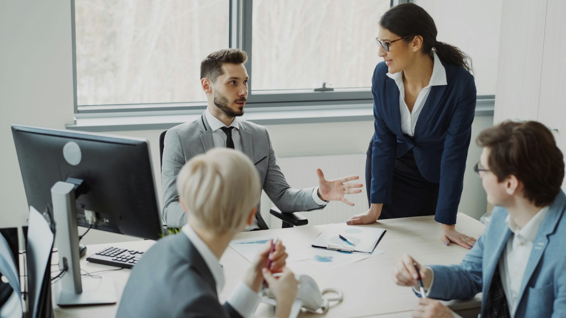 Professionals meeting during a hiring conversation