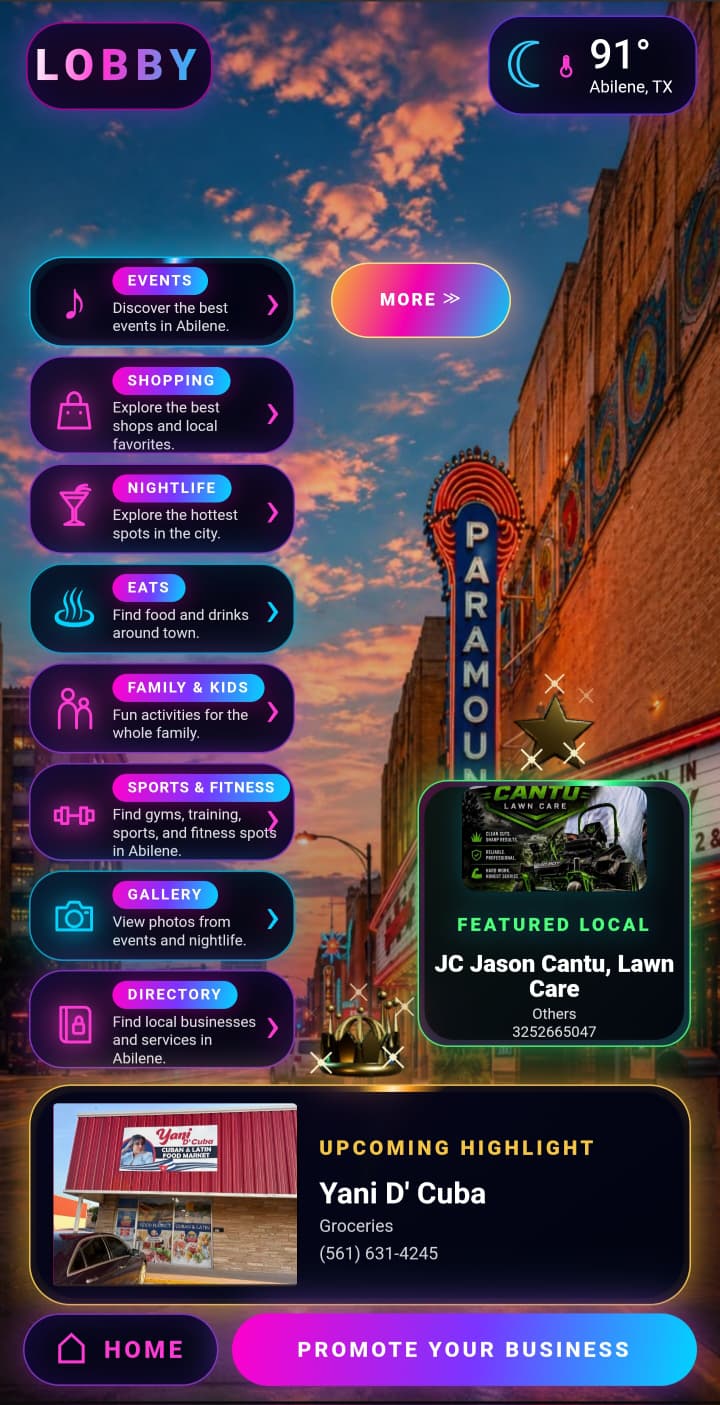 Lobby screen preview