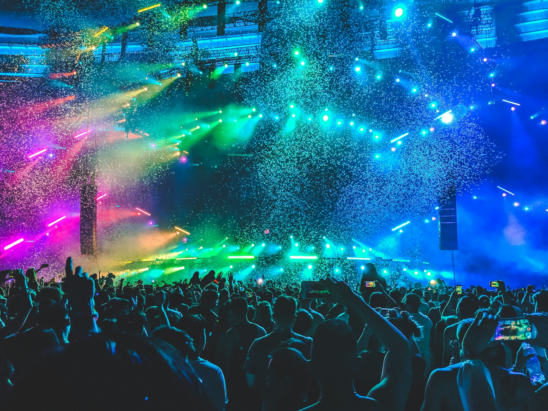 Nightlife scene with music and lights