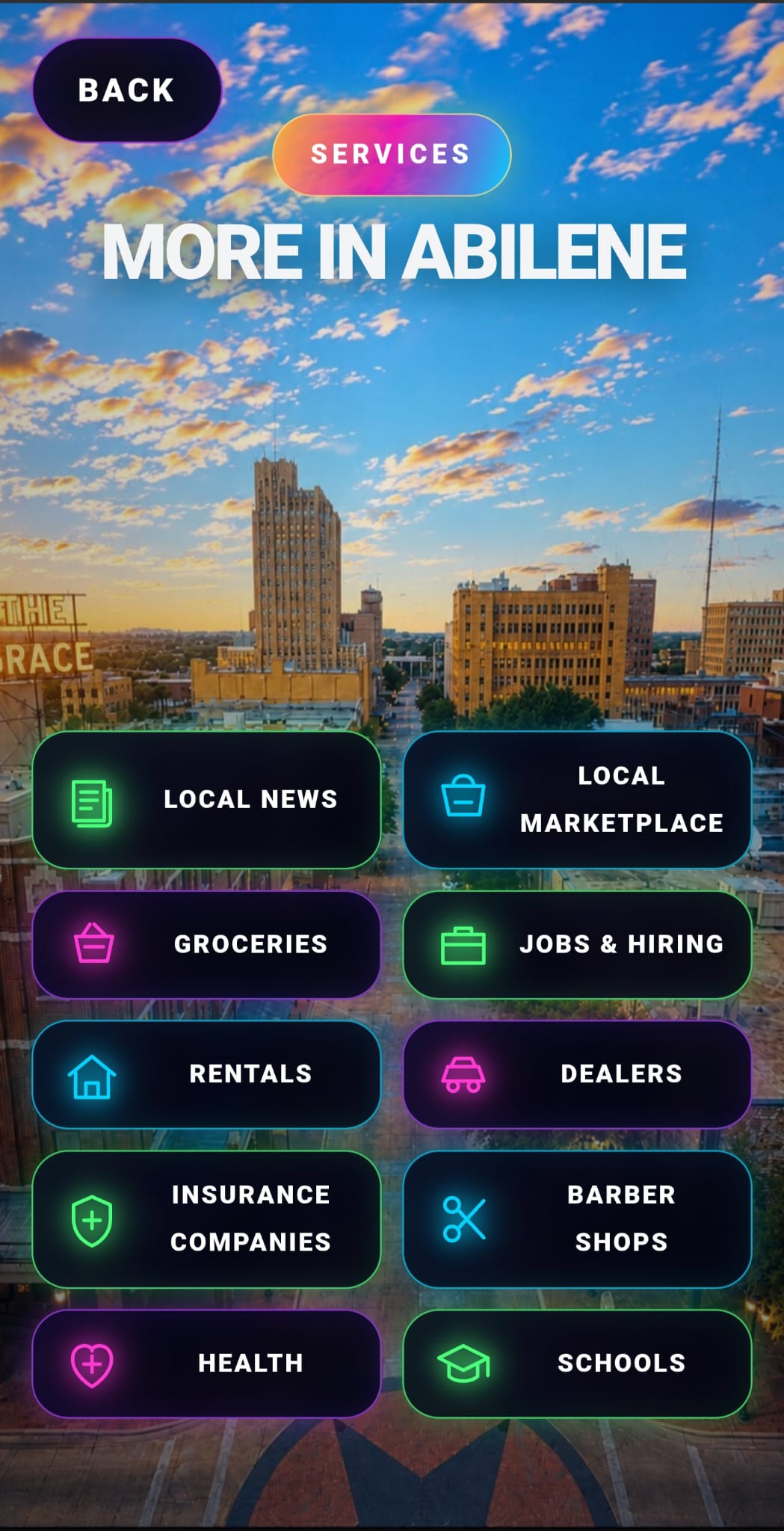 Service screen preview